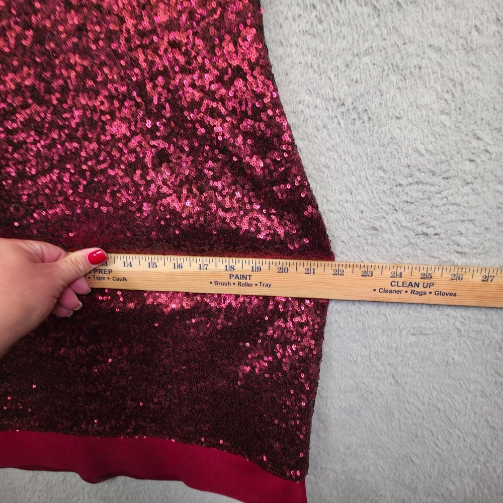Betsey Johnson Dress Women 14 Red Sequin Y2K Vamp Glam New Year Holiday HOCO - Picture 7 of 16